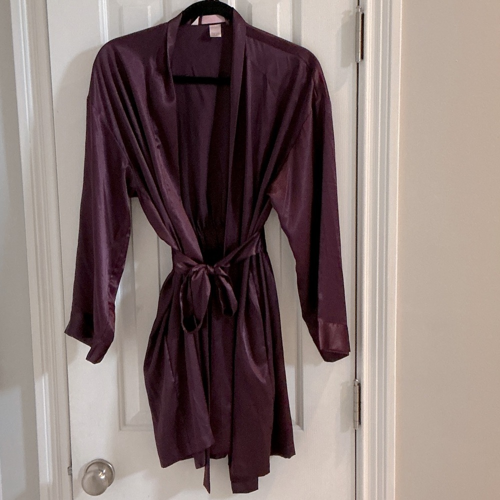 Victoria's Secret Satin Vintage Robe in Deep Plum